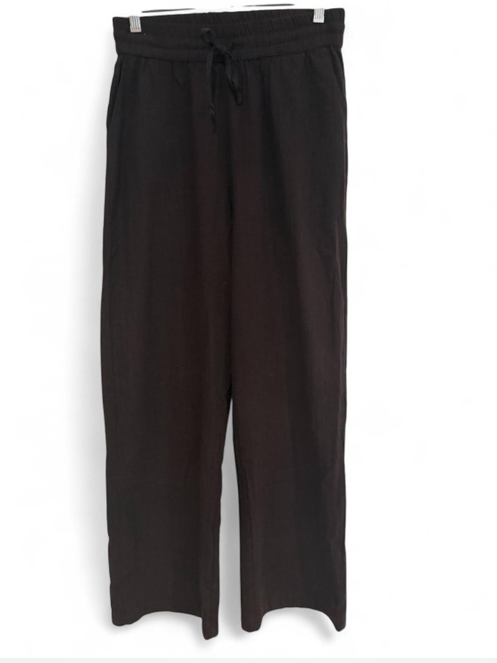 ONLY BROWN 100% COTTON ELASTIC DRAWSTRING WAIST LOOSE PANTS SIZE XS CASUAL COMFY